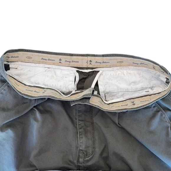 Tommy Bahama Sage Green Pleated Chino Cuffed Leg Men’s Pants Size 34 - Picture 5 of 9